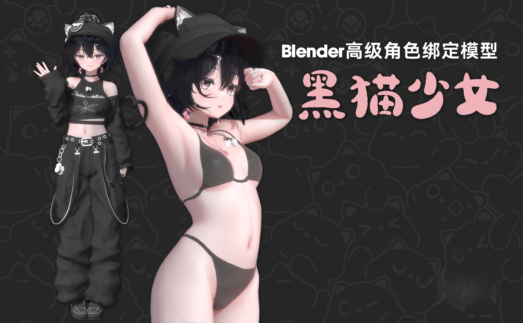 动漫角色-黑猫少女